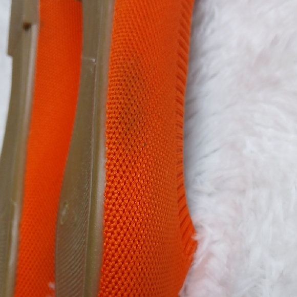 Orange Knit Pointed Toe Casual Bright Everyday Women's Flats - Picture 6 of 13